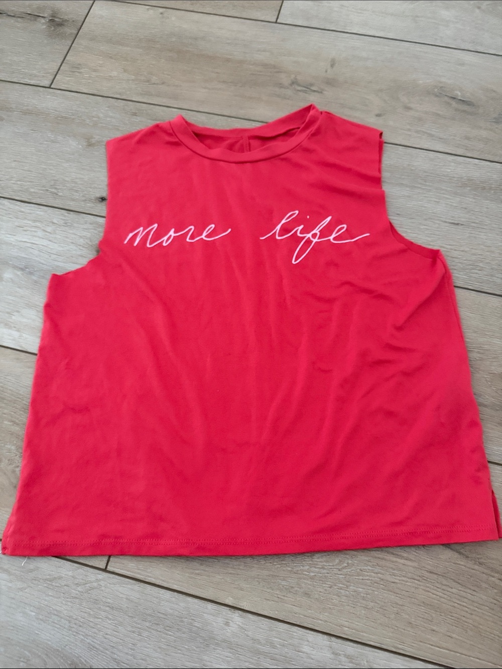 Lovers of HYOUmanity coral Sleeveless Graphic Tank Top - "more life"